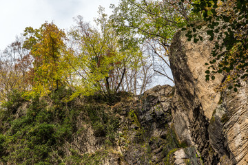 Fototapeta na wymiar Autumn view of Samodivsko praskalo waterfall, Rhodope Mountains, Bulgaria