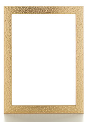 Fototapeta premium Golden picture frame isolated with clipping path