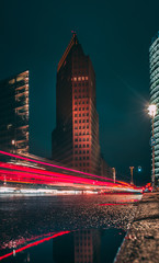 Berlin Downtown Potsdamer Platz  at night long exposure