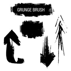Vector set of grunge brush strokes.