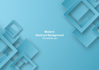 Fototapeta premium Abstract blue background with pastel color. Template for business presentation, cover, invitation, poster, advertisement, banner. New trend of vector illustration design in 3D paper cut.