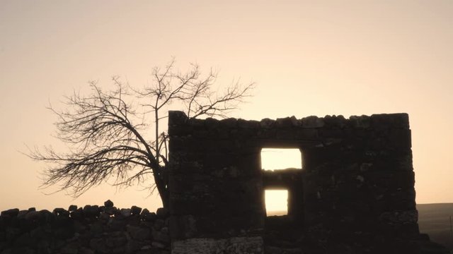 ruin house and sadness