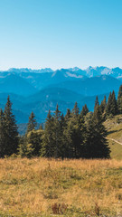 Fototapeta na wymiar Smartphone HD wallpaper of beautiful alpine view at Brauneck - Lenggries - Bavaria