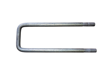 U-Bolt for heavy truck vehicles isolated on white background