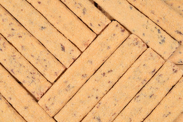 Waffle bar with jam pattern. Top view