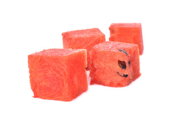 Watermelon dice  on white background