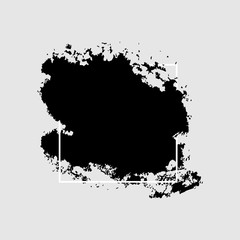 Abstract geometric vector background, brush paint illustration, frame, element, shape. Black ink brush stroke texture