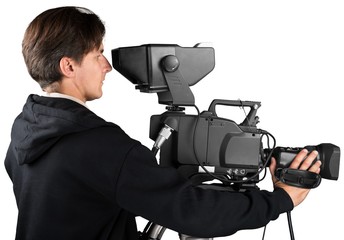 Closeup of a Camera Operator Filming