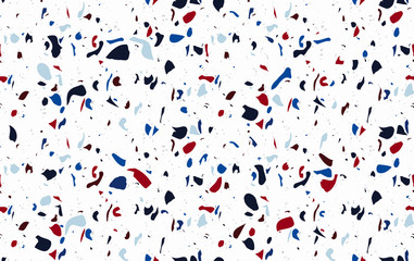 Terrazzo flooring vector seamless pattern. Repeating background with natural stone, glass, quartz, concrete, marble. Texture.
