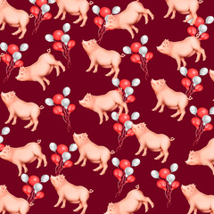 Naklejka na ściany i meble Pigs animal pattern