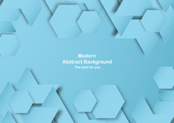 Abstract blue background with pastel color. Template for business presentation, cover, invitation, poster, advertisement, banner. New trend of vector illustration design in 3D paper cut.
