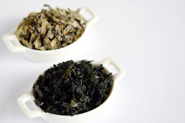 Dried seaweed: wakame, kelp. Superfood. Healthy food