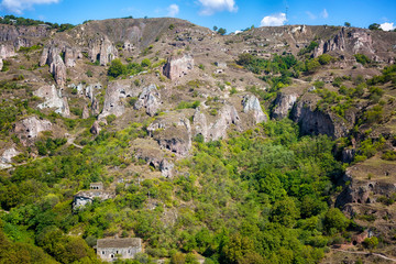 Fototapeta na wymiar Cave city Khndzoresk in the rocks, Armenia