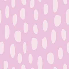 Abstract spot shapes seamless vector pattern. Light pink marks on dark pink background. Modern strokes design for fabric, packaging , digital paper, web banner, page fill, wrapping, covers