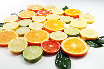 Citrus fruits with orange, lemon, grapefruit and lime