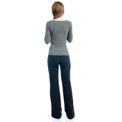 Woman in high heels shoes and black pants on white background isolation, back view