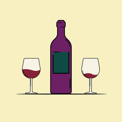 Drinking Wine Icon Illustration