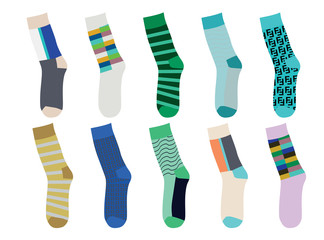 Colorful set of socks. vector illustration