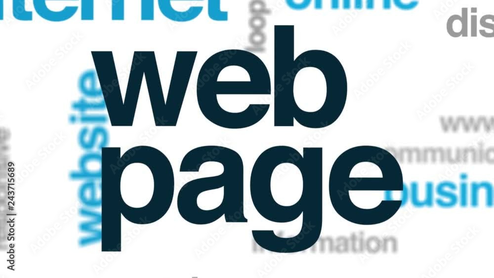 Poster web page animated word cloud. kinetic typography.