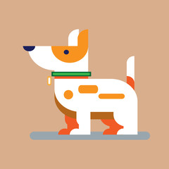 The dog is in the collar vector illustration. Dog friend