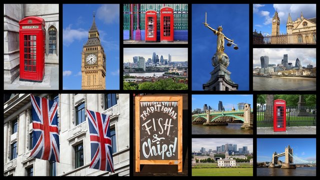 London panoramic postcard
