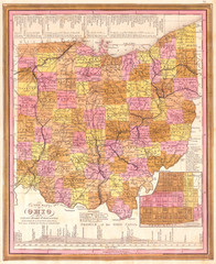 1846, Burroughs, Mitchell Map of Ohio