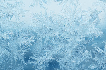 Abstract frosty pattern on glass, background texture