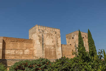 Fototapeta na wymiar The view of the Alhambra fortress