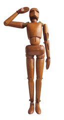 bonhomme en bois, mannequin, bois, poupée, figure, modèle, isolé,  blanc, corps, jouet, figurine, humain, geste, marionnette, personne, art, debout, concept, bras, objet, gens, homme, salut militaire,