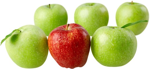 Red apple amongst green apples