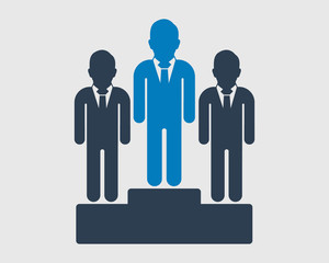 Business leader Icon. Male symbol  on podium. Flat style vector EPS.