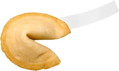 Fortune Cookie with Blank Piece of Paper