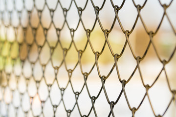 Fototapeta premium Metal mesh fence