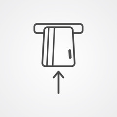 Card withdrawal vector icon sign symbol