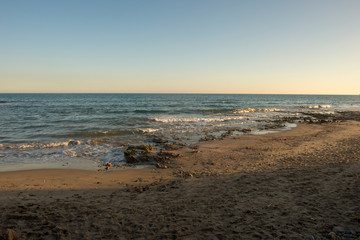 A sunset on the beach of the renega of Oropesa