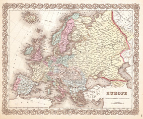 1855, Colton Map of Europe