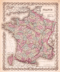 1855, Colton Map of France