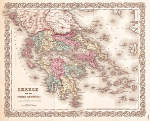 1855, Colton Map of Greece