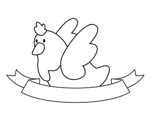 dove ribbon on white background