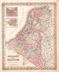 1855, Colton Map of Holland and Belgium