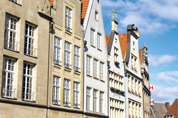 Fototapeta na wymiar Historic gabled houses on Prinzipalmarkt , Münster