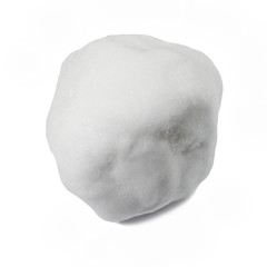 Snowball isolated on white background.