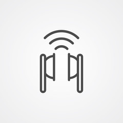 Wireless earphone vector icon sign symbol
