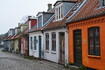 Fototapeta na wymiar Maisons Typiques Aarhus Danemark - Traditional Houses in Aarhus Denmark