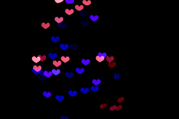 Background of hearts bokeh.