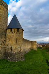 Fototapeta premium Fortified medieval city of Carcassonne in France.