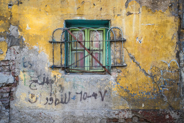 Window  of a historic house in Istanbul.