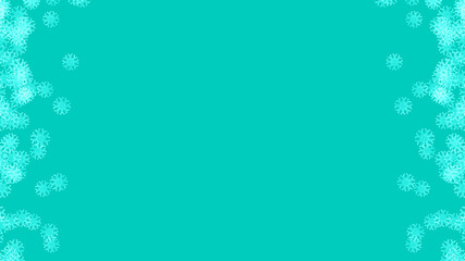 Abstract background with a variety of colorful snowflakes. Big and small.