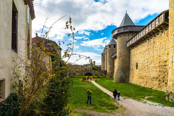 Fortified medieval city of Carcassonne in France.