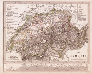 1862, Stieler Map of Switzerland